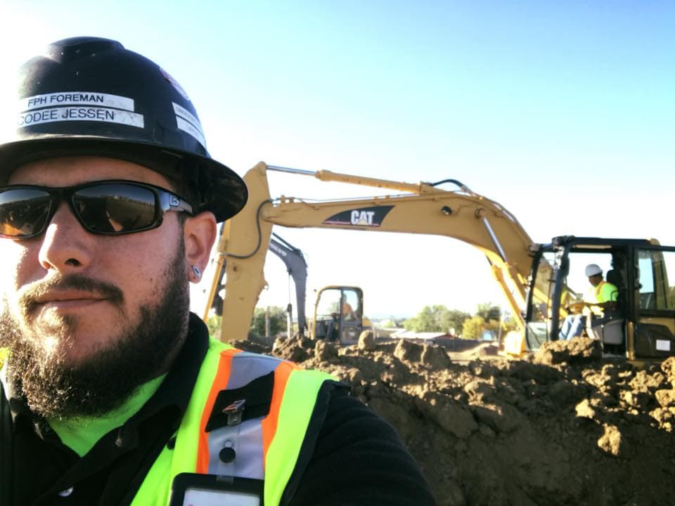Codee Jessen on site as foreman