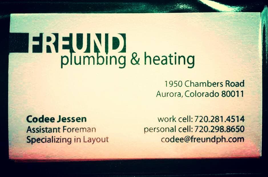 Assistant Foreman business card from 2013