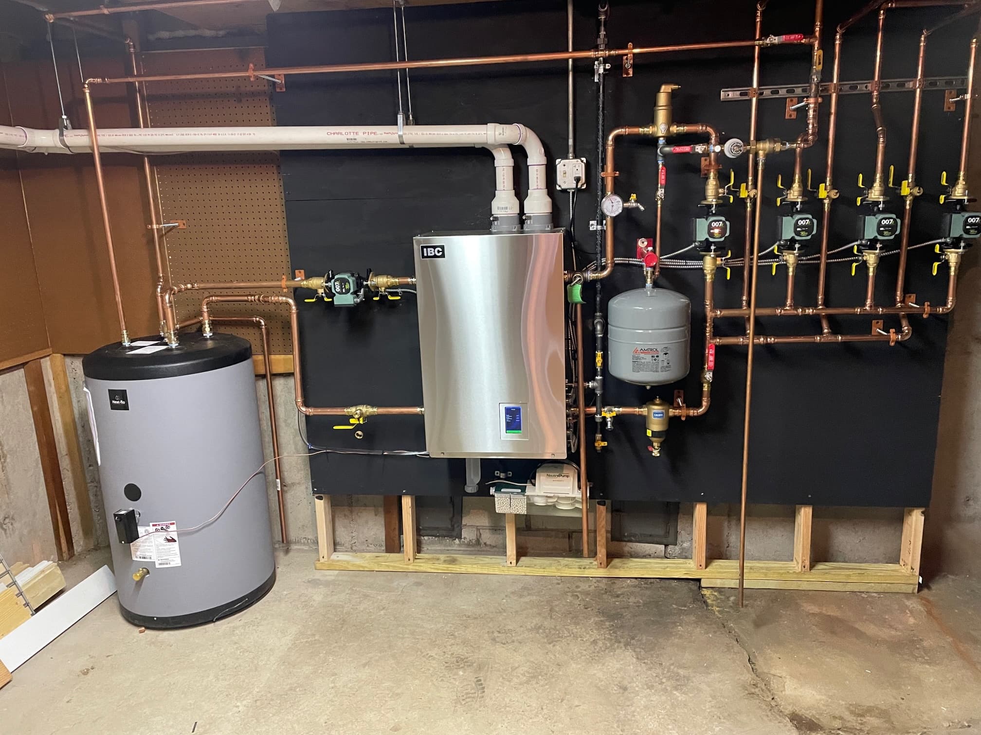 Wall-hung IBC hydronic boiler install by Tony Marzano Plumbing & Heating